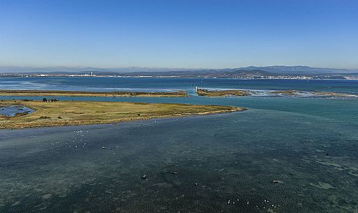 Aereal view of Laguna di Grado